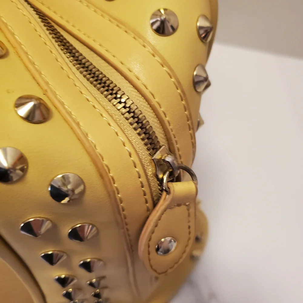 Yellow Studded Shoulder Bag - Picture 4 of 8
